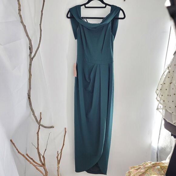 Bhldn crepe green Thompson dress - Picture 8 of 9